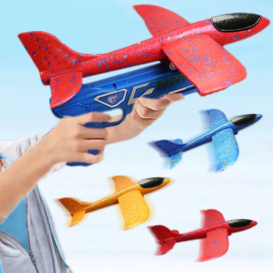 2 in 1 EPP Foam Airplane Launcher - Outdoor Glider Toy for Kids