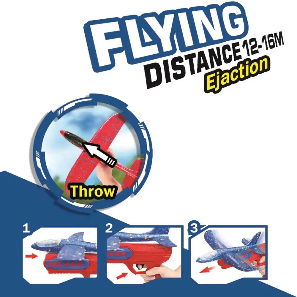 2 in 1 EPP Foam Airplane Launcher - Outdoor Glider Toy for Kids
