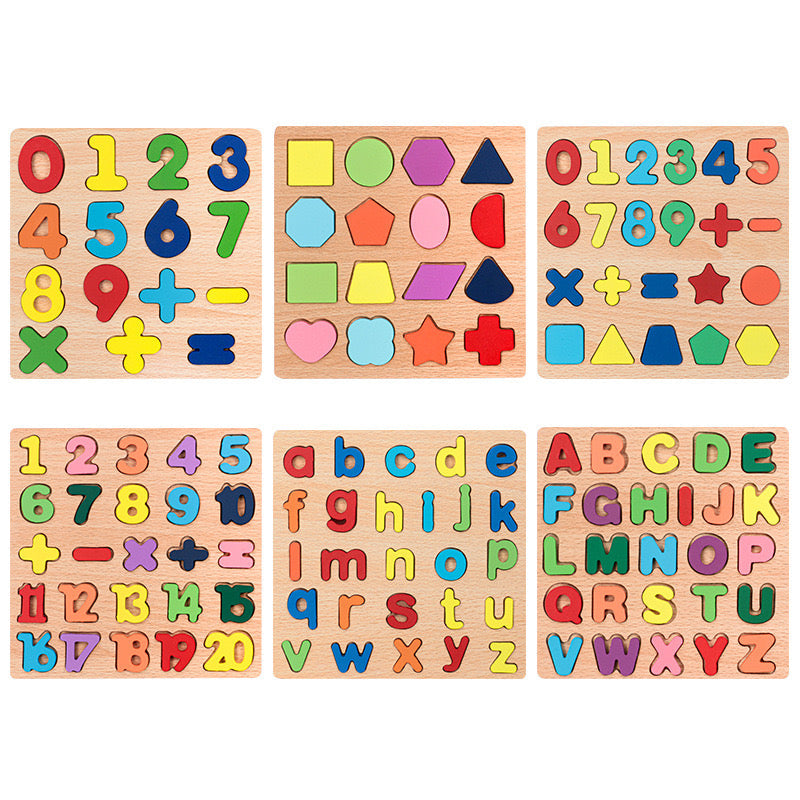 Wooden Numbers & Shapes Set –  123 & Geometric Shapes