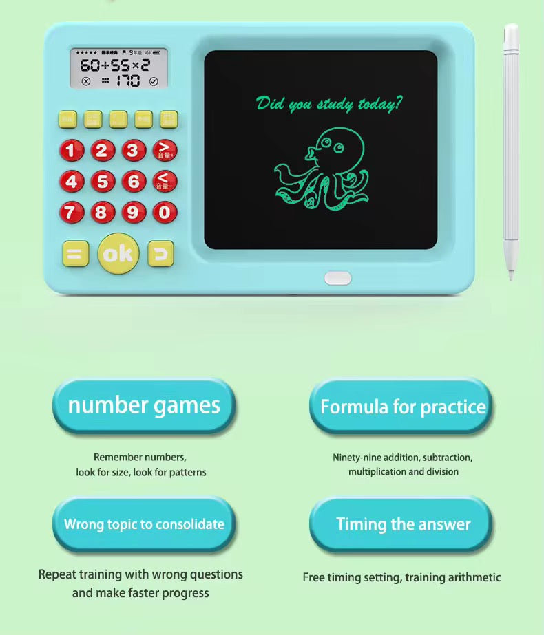 Math Games for Kids Electronic Oral Arithmetic Practice with LCD Writing Tablet