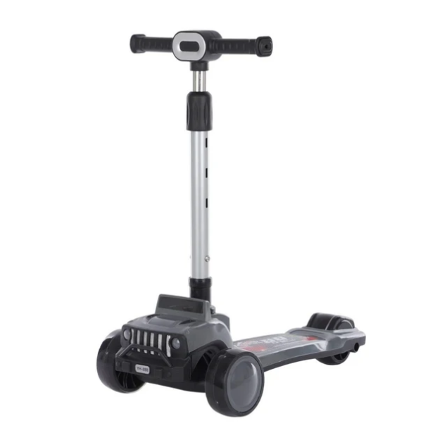 Kids 3-Wheel Scooty for Boys & Girls – Car Style Front Display Light-Up Tyres Music & Bluetooth