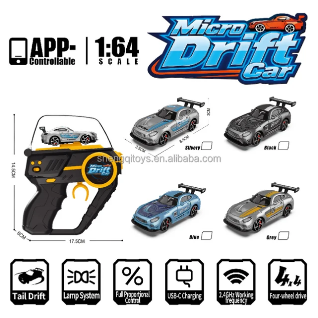 Remote Control Micro Drift Racing Car – 1:64 Scale