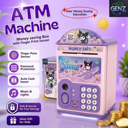 Automatic Coin Rolling Mini Money Saving Box for Kids Password And Fingerprint