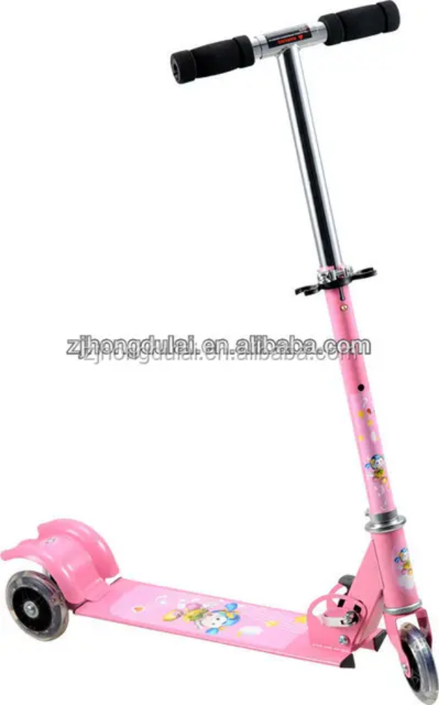 Kids 3-Wheel Foldable Scooter for Boys & Girls – 4+ Years Steel Body Light-Up Wheels & Cartoon caracter Design