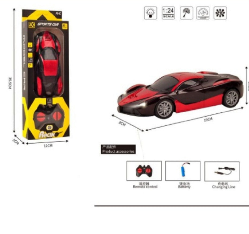 Rechargeable RC Remote Control Car for Kids – High Speed Racing Car with LED Lights –