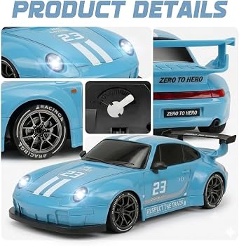 Porsche Style Remote Control Drift Car – Light, Sound & Stunt Racing Toy