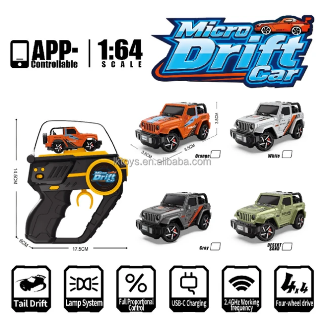 Remote Control Micro Drift Racing Car – 1:64 Scale – Thar Style