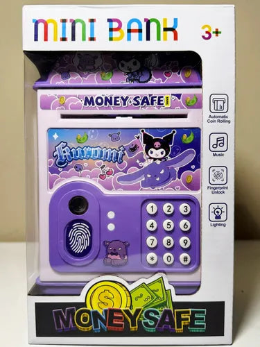 Automatic Coin Rolling Mini Money Saving Box for Kids Password And Fingerprint