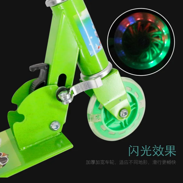 Kids 3-Wheel Foldable Scooter for Boys & Girls – 4+ Years Steel Body Light-Up Wheels & Cartoon caracter Design