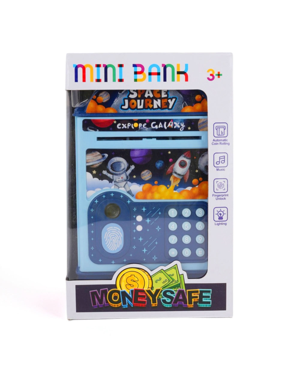Automatic Coin Rolling Mini Money Saving Box for Kids Password And Fingerprint