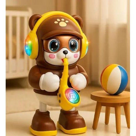 Saxophone Bear with Light &amp; Music – Swinging Musical Bear Toy