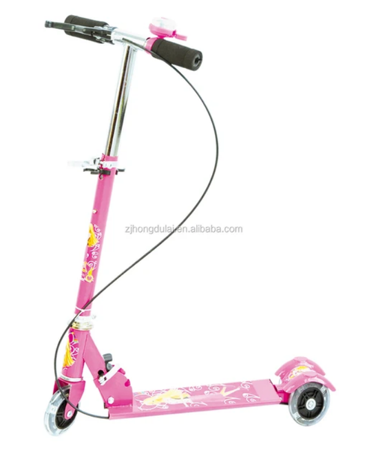 Kids 3-Wheel Foldable Scooter for Boys & Girls – 4+ Years Steel Body Light-Up Wheels & Cartoon caracter Design