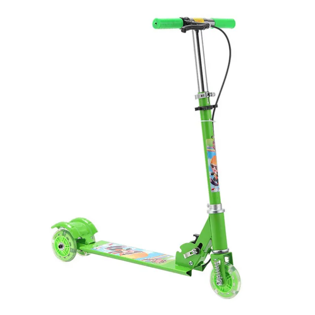 Kids 3-Wheel Foldable Scooter for Boys & Girls – 4+ Years Steel Body Light-Up Wheels & Cartoon caracter Design