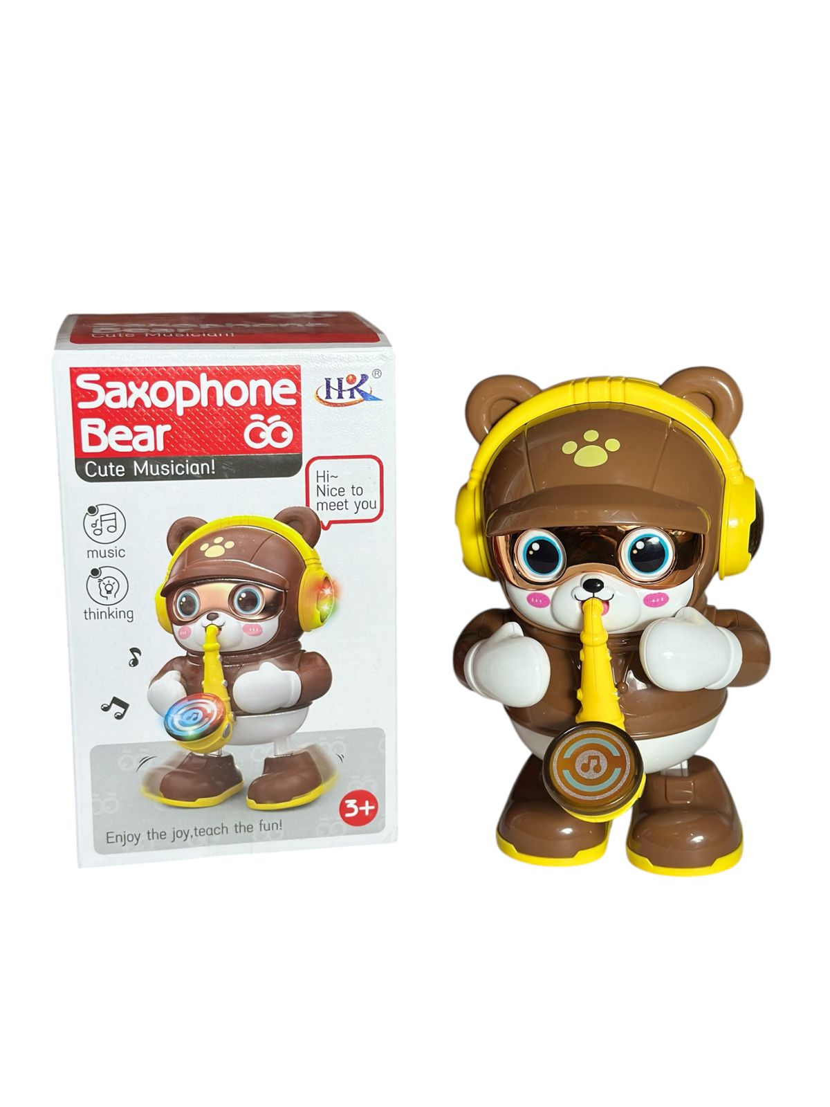 Saxophone Bear with Light &amp; Music – Swinging Musical Bear Toy